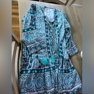 BELL mini dress- three quarter sleeve with tassels. So cute!!!